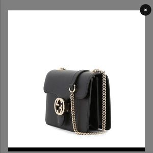 Gucci Interlocking Gg Black Dollar Calf Leather Shoulder Bag
